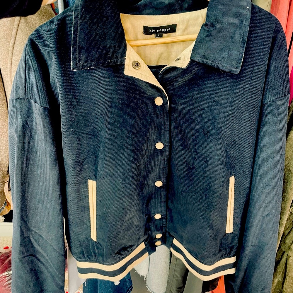 Navy Letterman Jacket